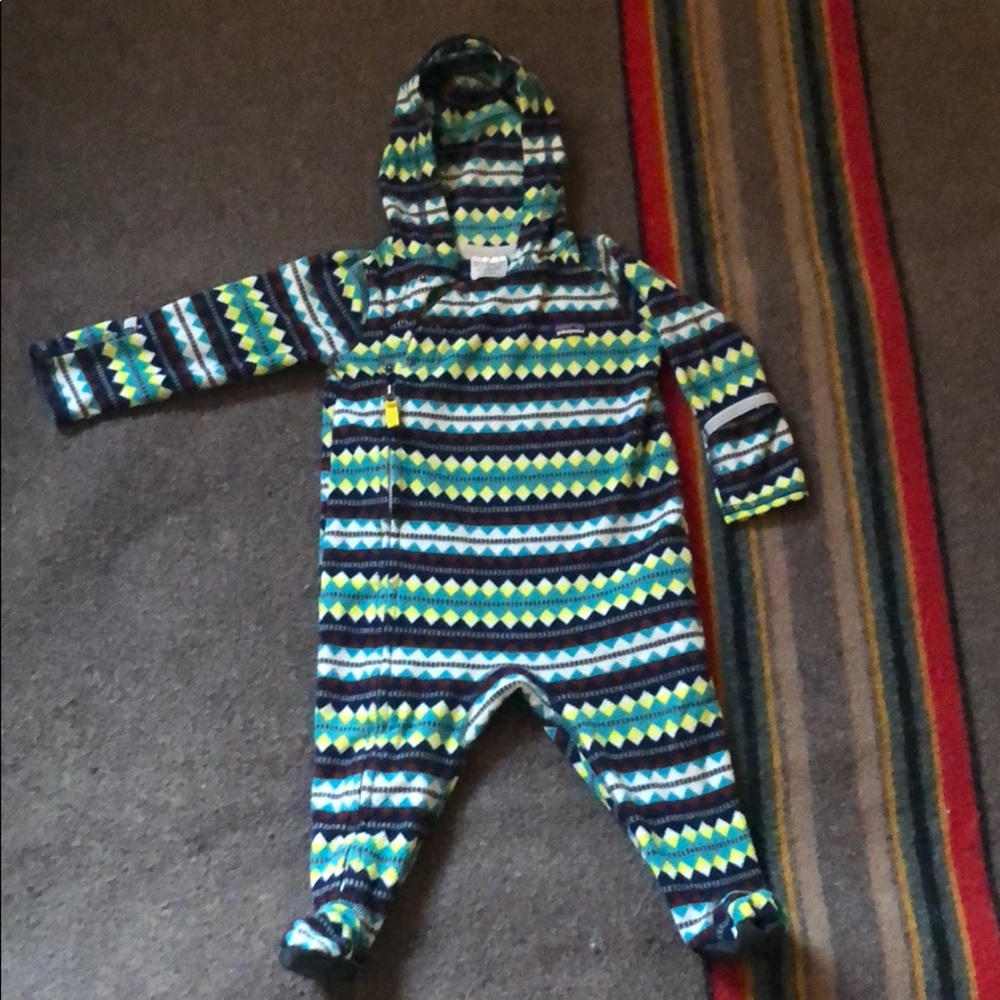 Patagonia fleece baby onesie